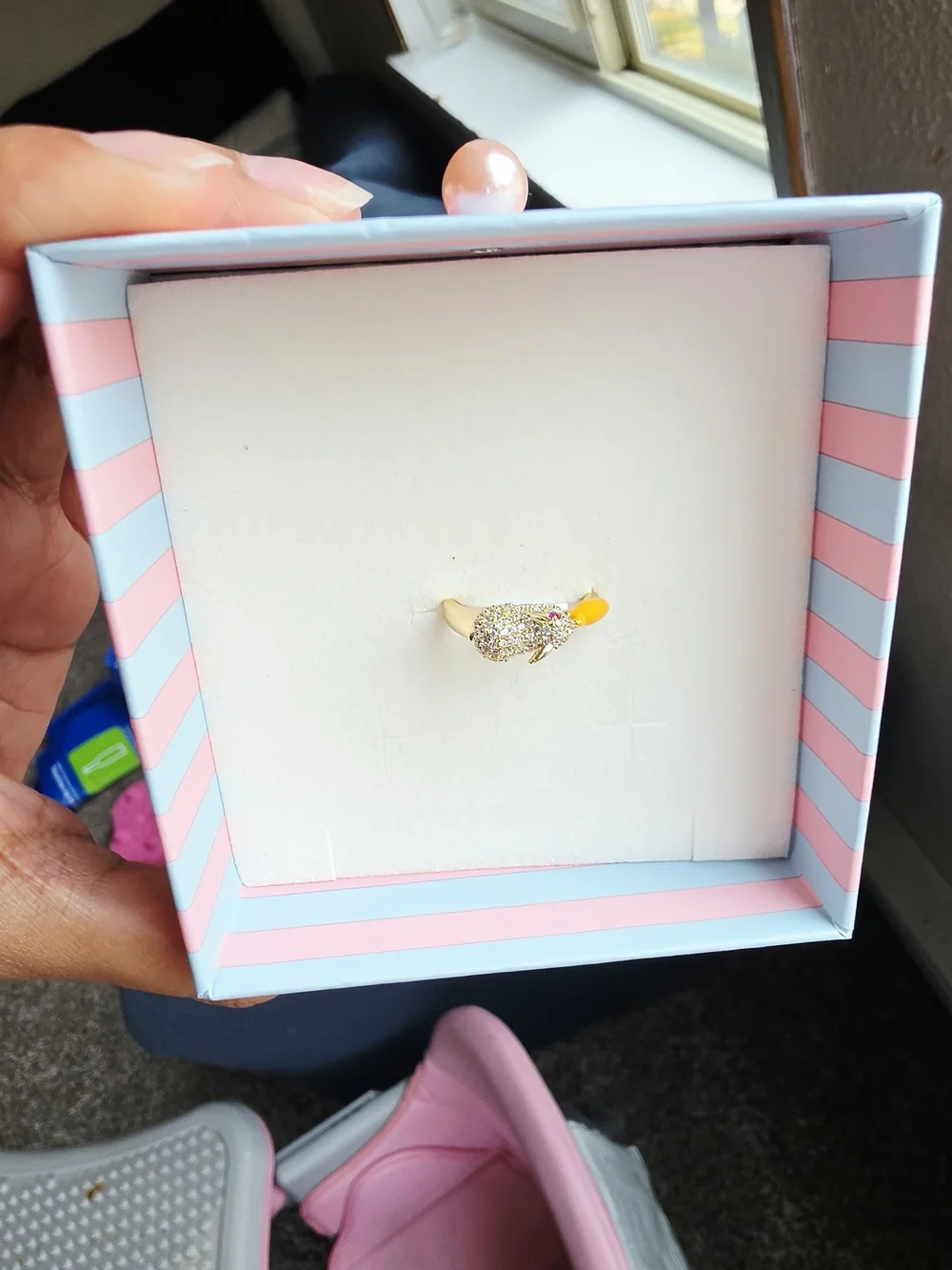 Anillo De Buena Calidad De Oro Laminado 14k , Talla 8